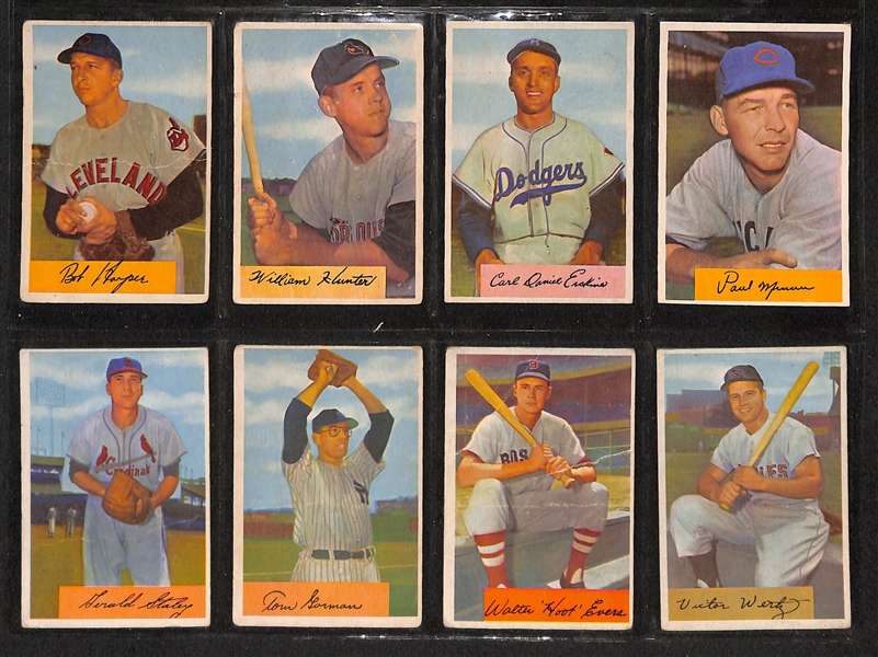 Lot Of 74 1954 Bowman Baseball Cards w. Ralph Kiner